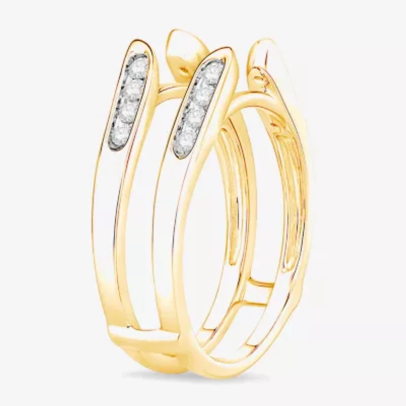 Womens 1/4 CT. T.W. Natural White Diamond 10K Gold Wedding Ring Guard