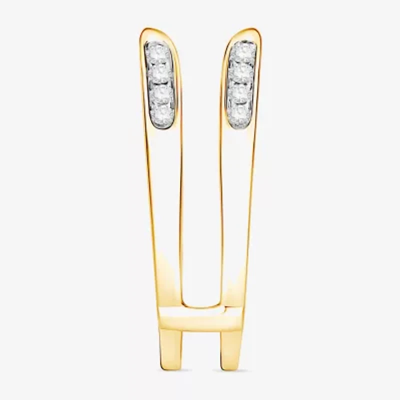 Womens 1/4 CT. T.W. Natural White Diamond 10K Gold Wedding Ring Guard