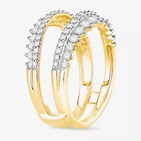 Womens 1 CT. T.W. Natural White Diamond 10K Gold Wedding Ring Guard