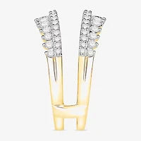 Womens 1 CT. T.W. Natural White Diamond 10K Gold Wedding Ring Guard