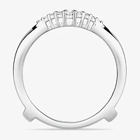 Womens 1/5 CT. Natural White Diamond 10K Gold Wedding Ring Guard