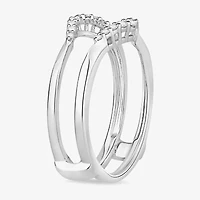 Womens 1/5 CT. Natural White Diamond 10K Gold Wedding Ring Guard