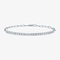 Yes, Please! (G-H / I1-I2) Womens Diamond Accent Lab Grown White Diamond Sterling Silver 8 Inch Tennis Bracelet