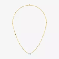 Yes, Please! (G-H / I1-12) Womens Diamond Accent Lab Grown White Diamond 14K Gold Over Silver Paperclip 18 Inch Pendant Necklace