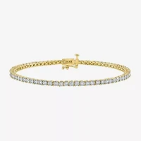 (G-H / I1-I2) Womens 1/2 CT. T.W. Lab Grown White Diamond 14K Gold Over Silver Sterling 7.25 Inch Tennis Bracelet