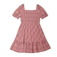 Trixxi Girl Big Kid Girls Belted Short Sleeve A-Line Dress