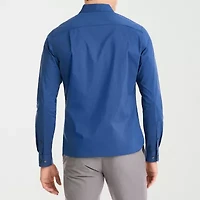 Van Heusen Everyday Defense Stain Shield Mens Long Sleeve Slim Fit Stretch Fabric Button-Down Shirt