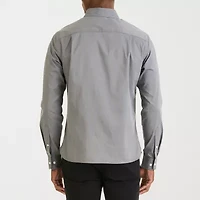 Van Heusen Stain Shield Mens Long Sleeve Slim Fit Stretch Fabric Button-Down Shirt