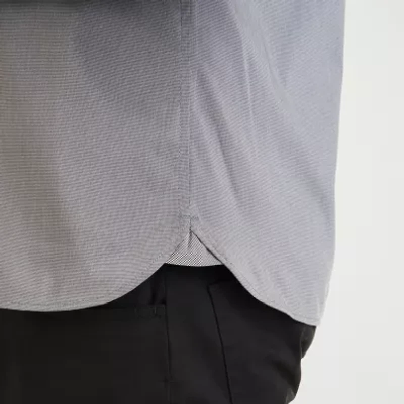 Van Heusen Everyday Defense Stain Shield Mens Long Sleeve Slim Fit Stretch Fabric Button-Down Shirt