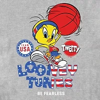 Mens Short Sleeve Looney Tunes Basketball Graphic T-Shirt