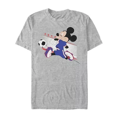 Mens Short Sleeve Mickey Mouse Soccer Graphic T-Shirt
