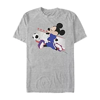 Mens Short Sleeve Mickey Mouse Soccer Graphic T-Shirt