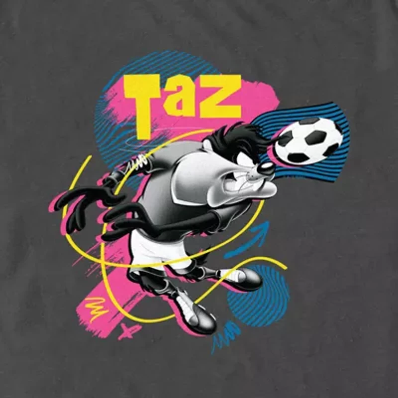 Mens Short Sleeve Looney Tunes Soccer Graphic T-Shirt