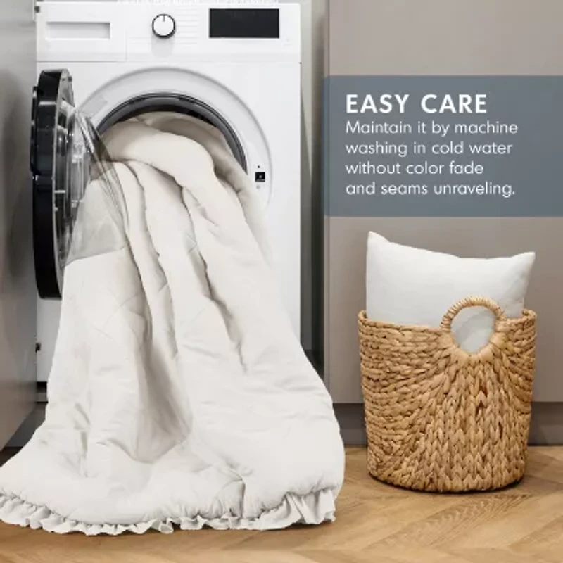 510 Design Phoebe Diamond Quilted Ruffle Edge Midweight Comforter Set