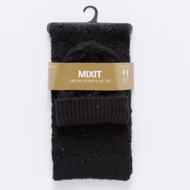 Mixit Diamond Cable Beanie Scarf With Beanie 2-pc. Cold Weather Set