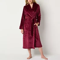 Liz Claiborne Womens Fleece Long Sleeve Long Length Robe