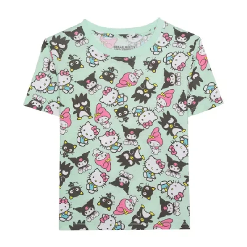 Little & Big Kid Girls Crew Neck Short Sleeve Regular Fit Hello Kitty Graphic T-Shirt