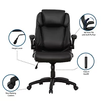 Sealy Atlas Bonded Ergonomic Design Adjustable Height Office Chair in Black