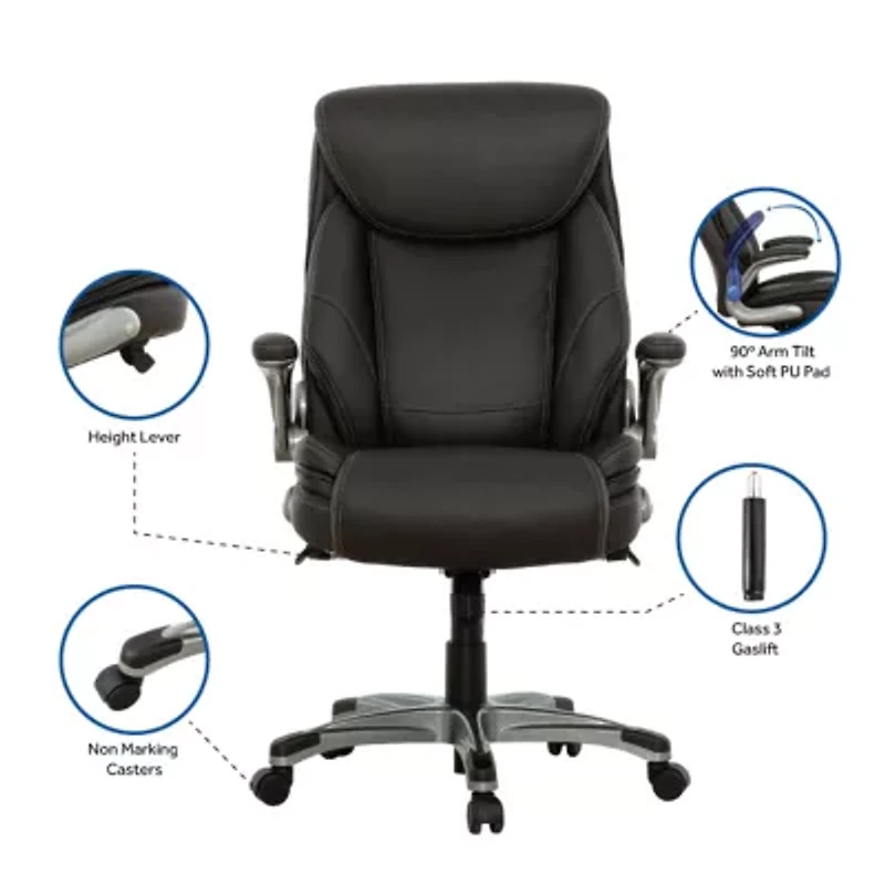 Sealy Ryder Ergonomic Design Adjustable Height Office Chair in Gray