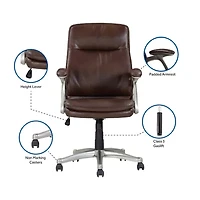 Sealy Hugo Ergonomic Design Adjustable Height Office Chair in Brown