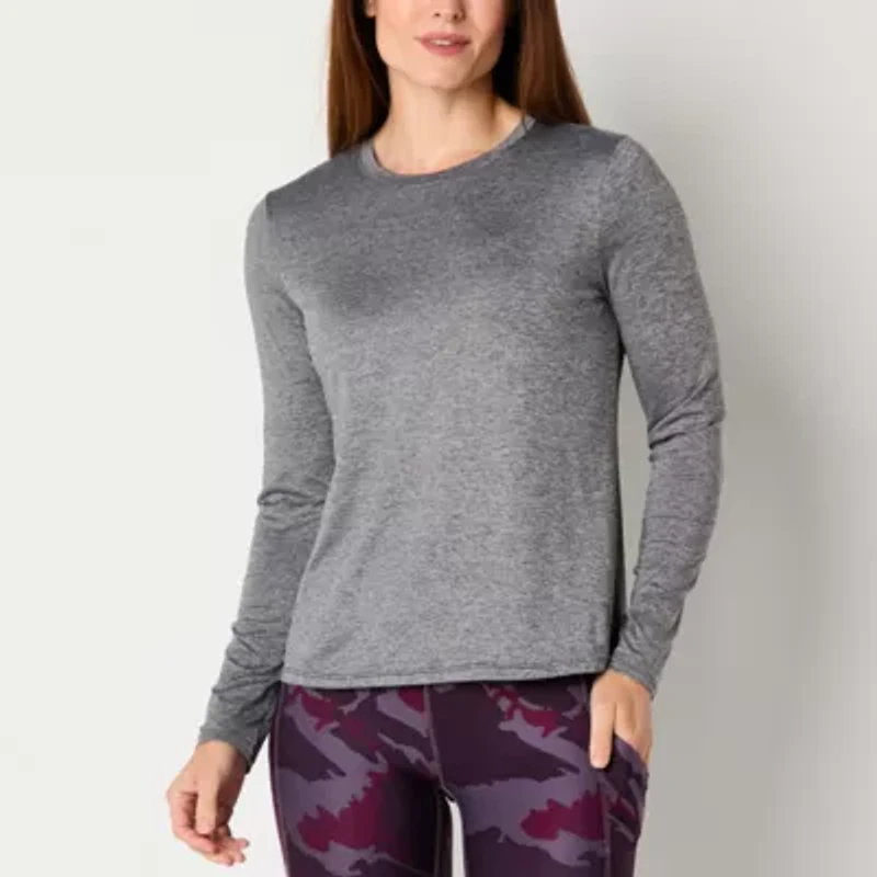 Xersion Womens Performance Crew Neck Long Sleeve T-Shirt