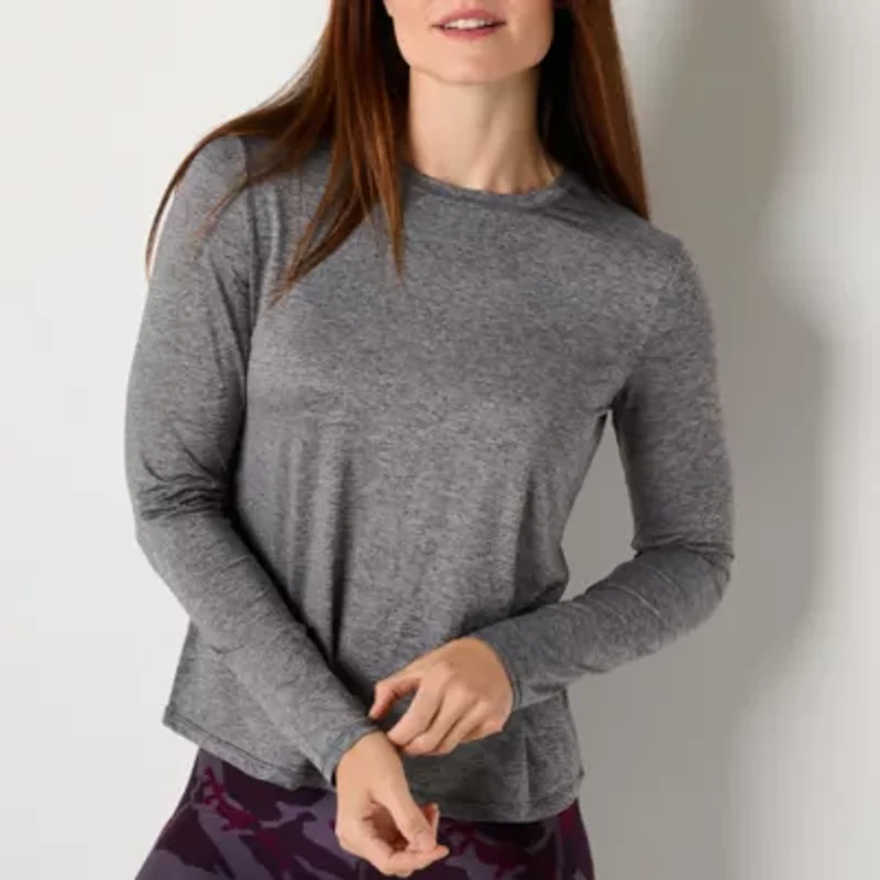 Xersion Womens Performance Crew Neck Long Sleeve T-Shirt