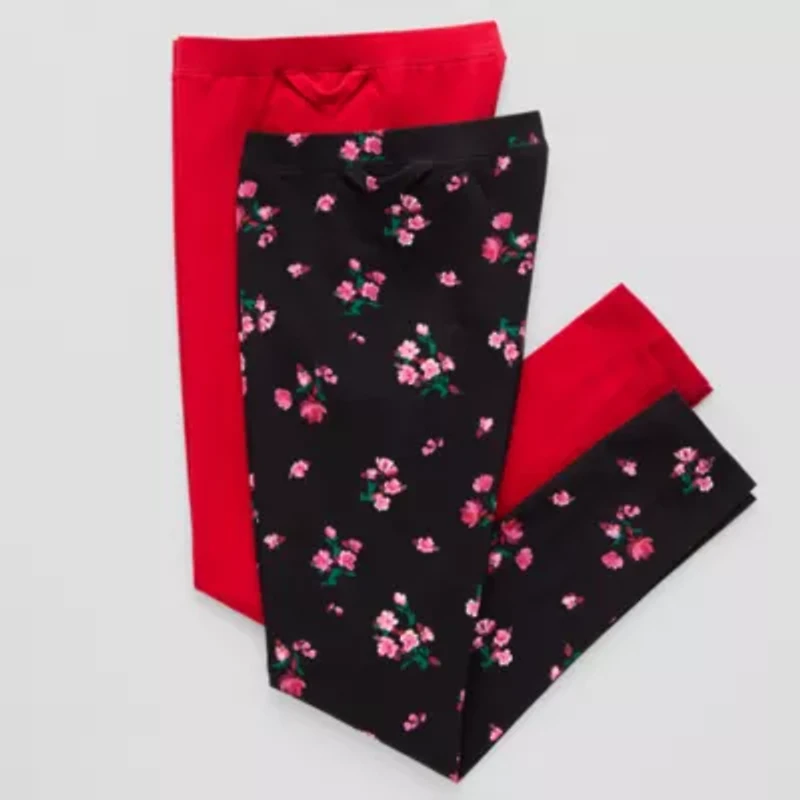 Thereabouts Little & Big Kid Girls Easy-on + Easy-off Seated Wear 2-pc. Full Length Leggings