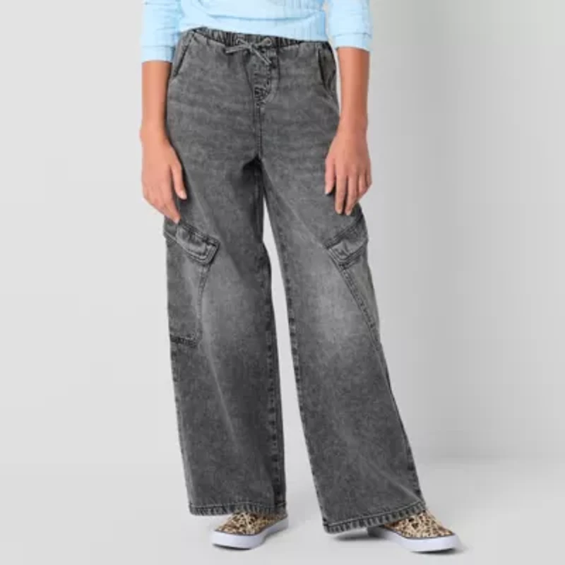 Thereabouts Little & Big Kid Girls Cargo Wide Leg Jean