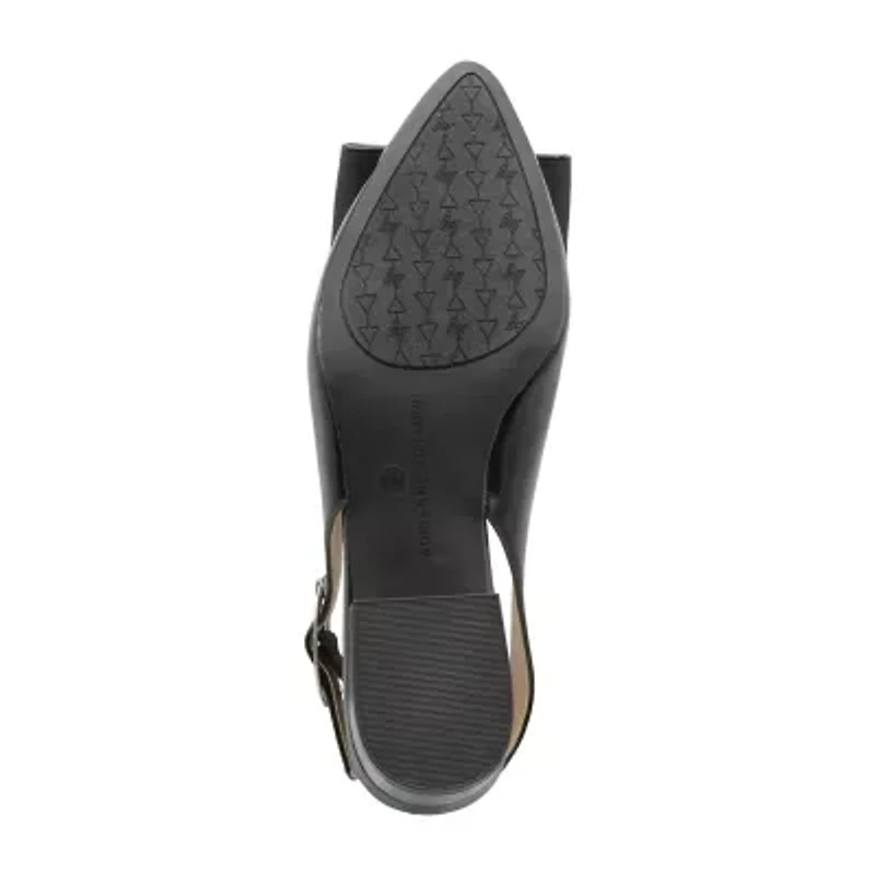 Adrienne Vittadini  Papine Womens Pointed Closed Toe Block Heel Pumps