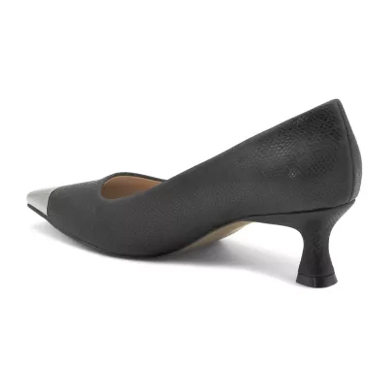Adrienne Vittadini  Gavril Womens Cap Flared Heel Pumps
