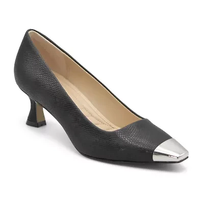 Adrienne Vittadini  Gavril Womens Cap Flared Heel Pumps