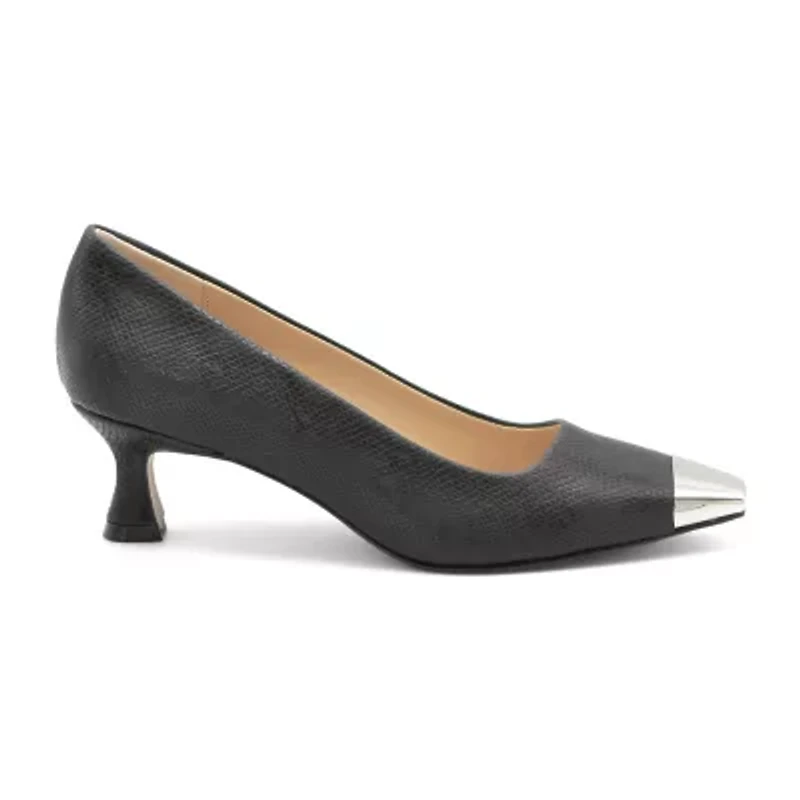 Adrienne Vittadini  Gavril Womens Cap Flared Heel Pumps