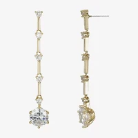Sparkle Allure Womens Cubic Zirconia 14K Gold Over Brass Round Drop Earrings
