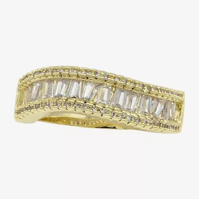 Sparkle Allure Womens 2.5MM Cubic Zirconia 14K Gold Over Brass Eternity Band