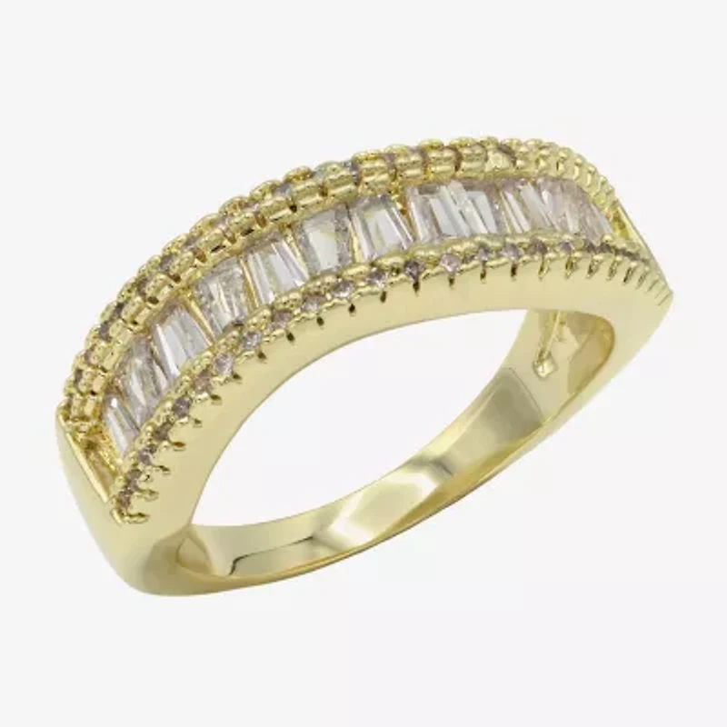 Sparkle Allure Womens 2.5MM Cubic Zirconia 14K Gold Over Brass Eternity Band