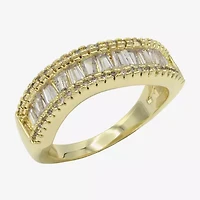 Sparkle Allure Womens 2.5MM Cubic Zirconia 14K Gold Over Brass Eternity Band
