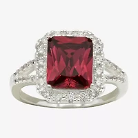 Sparkle Allure Womens Crystal Pure Silver Over Brass Halo Cocktail Ring