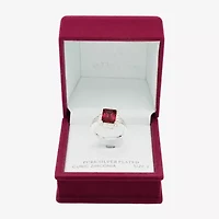Sparkle Allure Womens Crystal Pure Silver Over Brass Halo Cocktail Ring