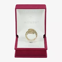 Sparkle Allure Womens 3MM 14K Gold Over Brass Bypass  Band