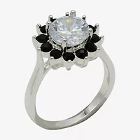 Sparkle Allure Womens Cubic Zirconia Pure Silver Over Brass Flower Cocktail Ring