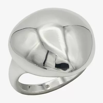 Sparkle Allure Womens Pure Silver Over Brass Dome Cocktail Ring