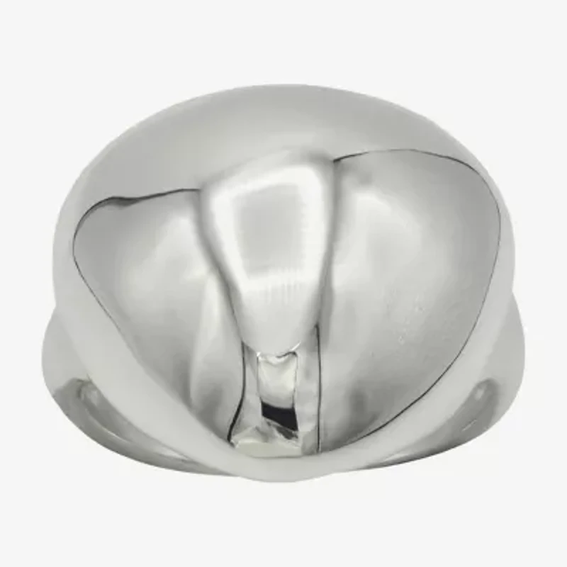 Sparkle Allure Womens Pure Silver Over Brass Dome Cocktail Ring