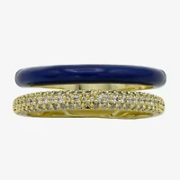 Sparkle Allure Womens Cubic Zirconia 14K Gold Over Brass Ring Set