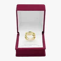 Sparkle Allure Womens 2.5MM Cubic Zirconia 14K Gold Over Brass Bypass  Band