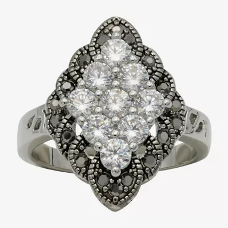 Sparkle Allure Womens Cubic Zirconia Pure Silver Over Brass Cocktail Ring