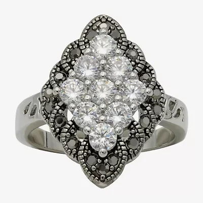 Sparkle Allure Womens Cubic Zirconia Pure Silver Over Brass Cocktail Ring