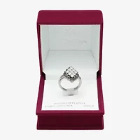 Sparkle Allure Womens Cubic Zirconia Pure Silver Over Brass Cocktail Ring