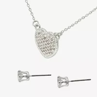 Sparkle Allure Womens Cubic Zirconia Pure Silver Over Brass Heart 2-pc. Jewelry Set