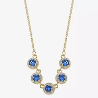 Sparkle Allure Womens Blue 14K Gold Over Brass 18 Inch Collar Necklace