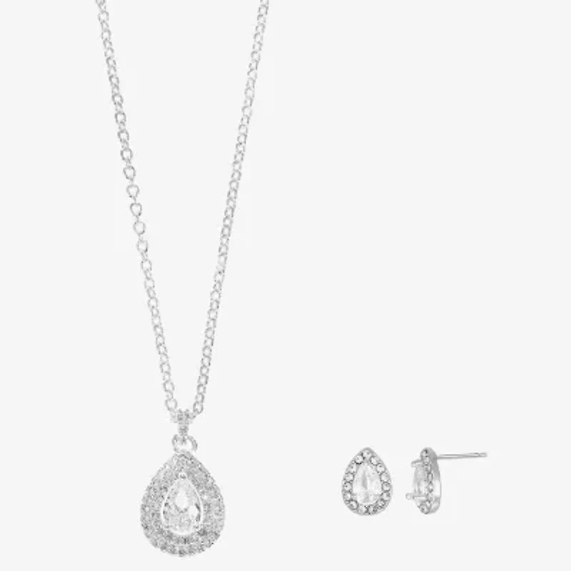 Sparkle Allure Womens Crystal Pure Silver Over Brass 3-pc. Jewelry Set